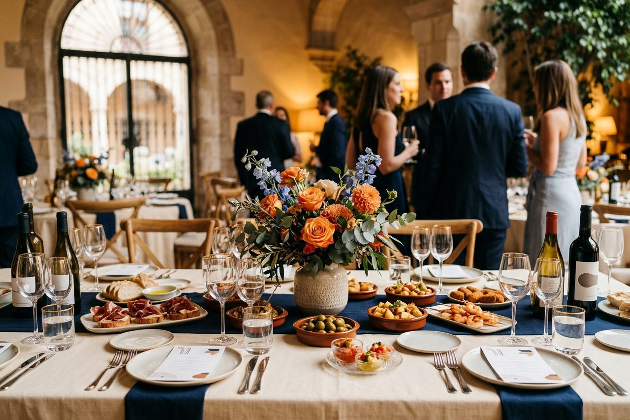 Diseño web catering: página web para tu empresa de catering: mockup de la web en portátil y móvil