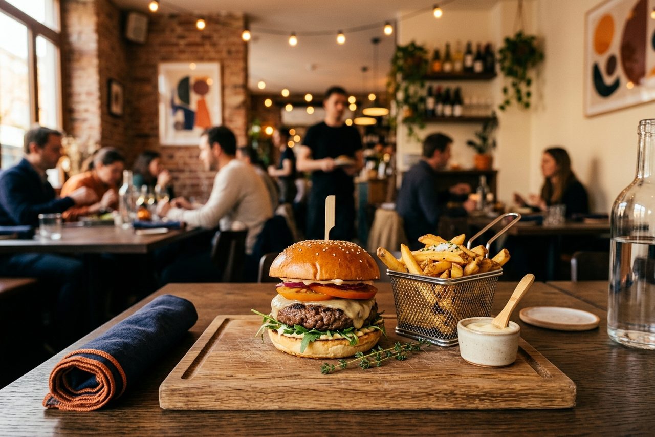Página web hamburguesería: diseño web para tu negocio de restauración: mockup de la web en portátil y móvil