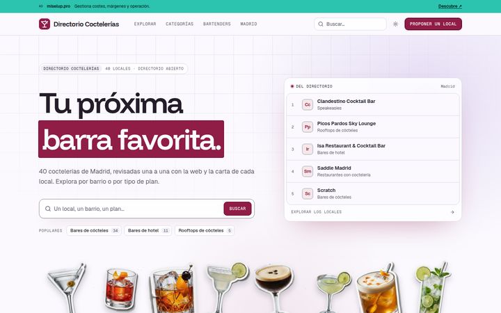 Web de Directorio Coctelerías