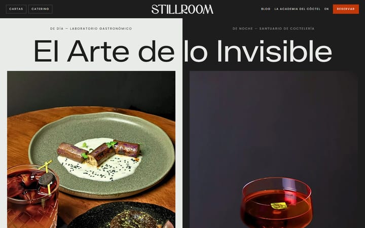Web de Stillroom · Gastro Cocktail Bar