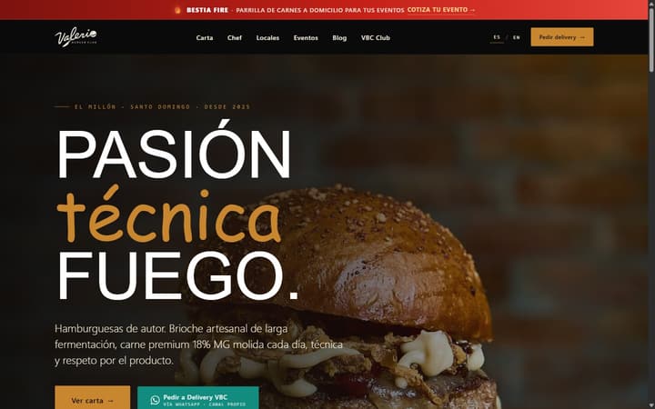 Web de Valerio Burger Club